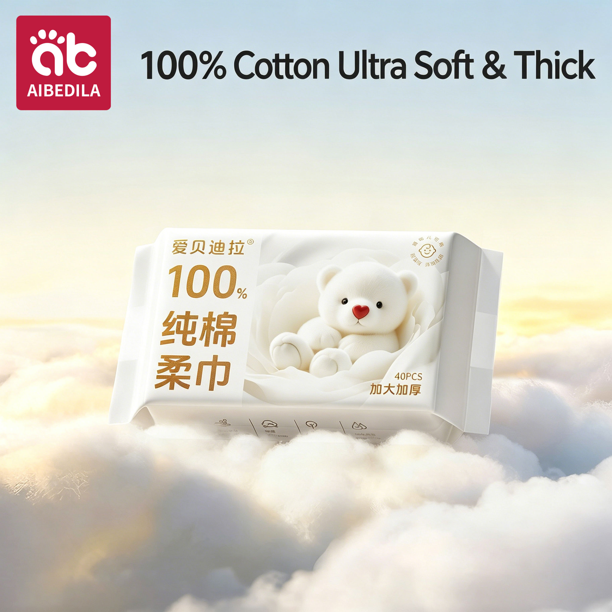 100% Cotton Dry Wipes Sensitiv - Skincare Newborn 评论和价格