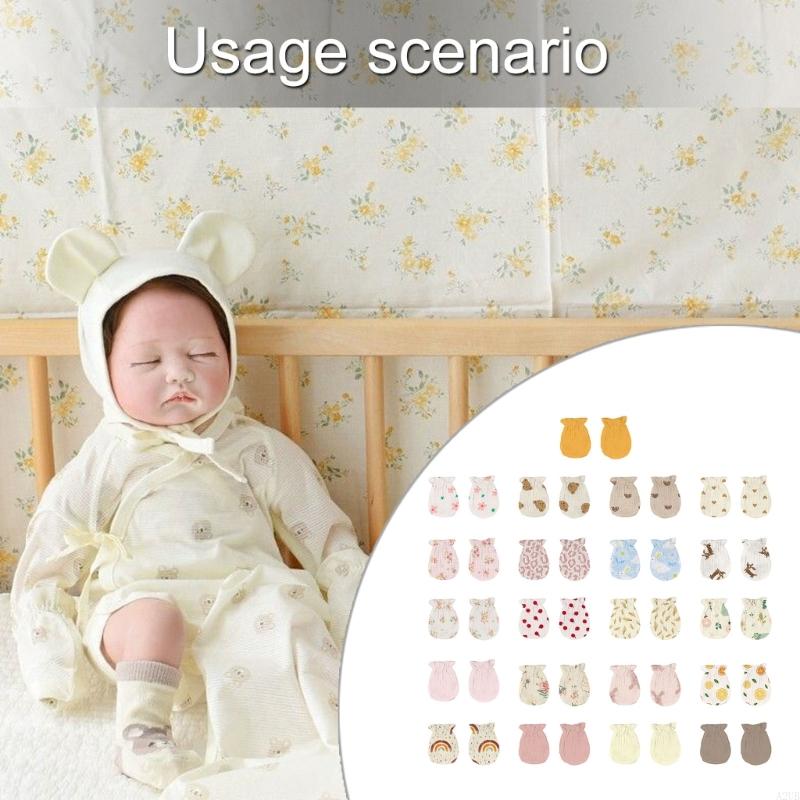 1 Pair Newborns Cotton Mittens - Skincare Newborn 评论和价格